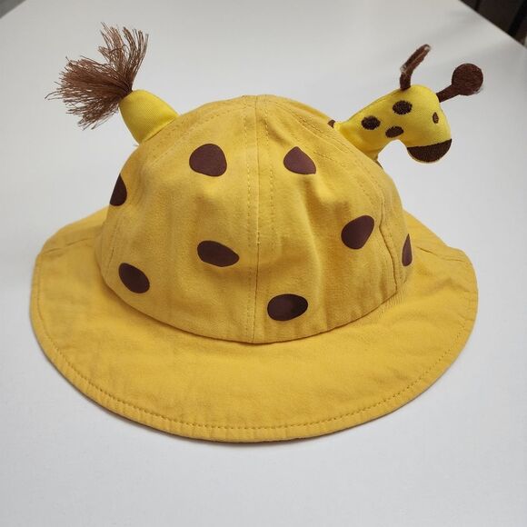 Kids Unisex Boys Girls Giraffe 3D Yellow Pop Up Summer Hat Size 2t-4t - Picture 2 of 4